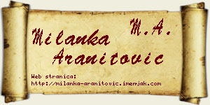 Milanka Aranitović vizit kartica